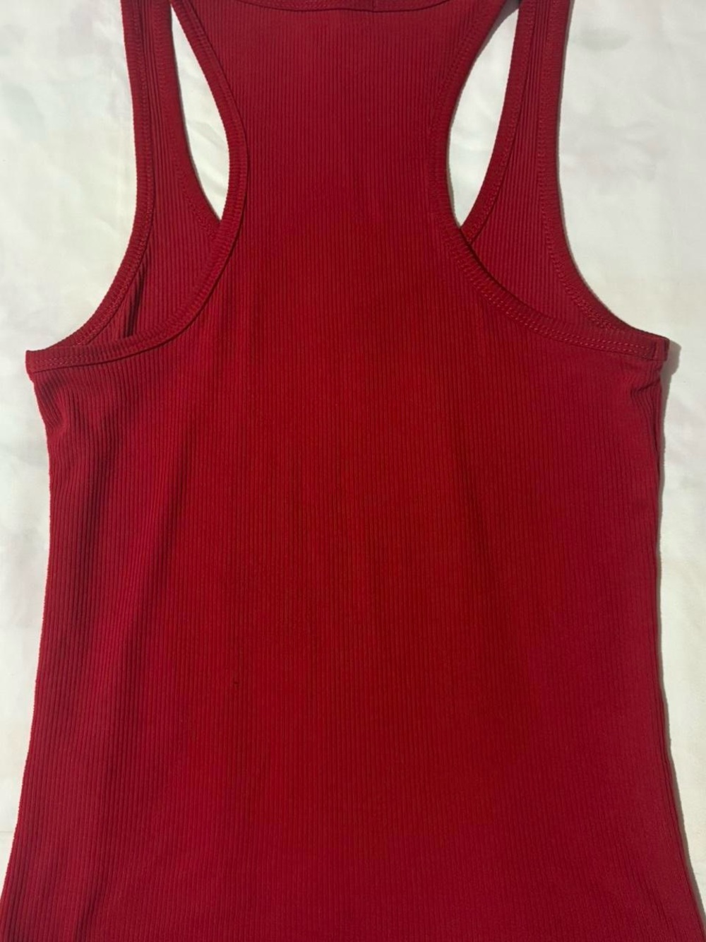 Ribbed Racerback Tank Top - Red - Picture 2 of 3